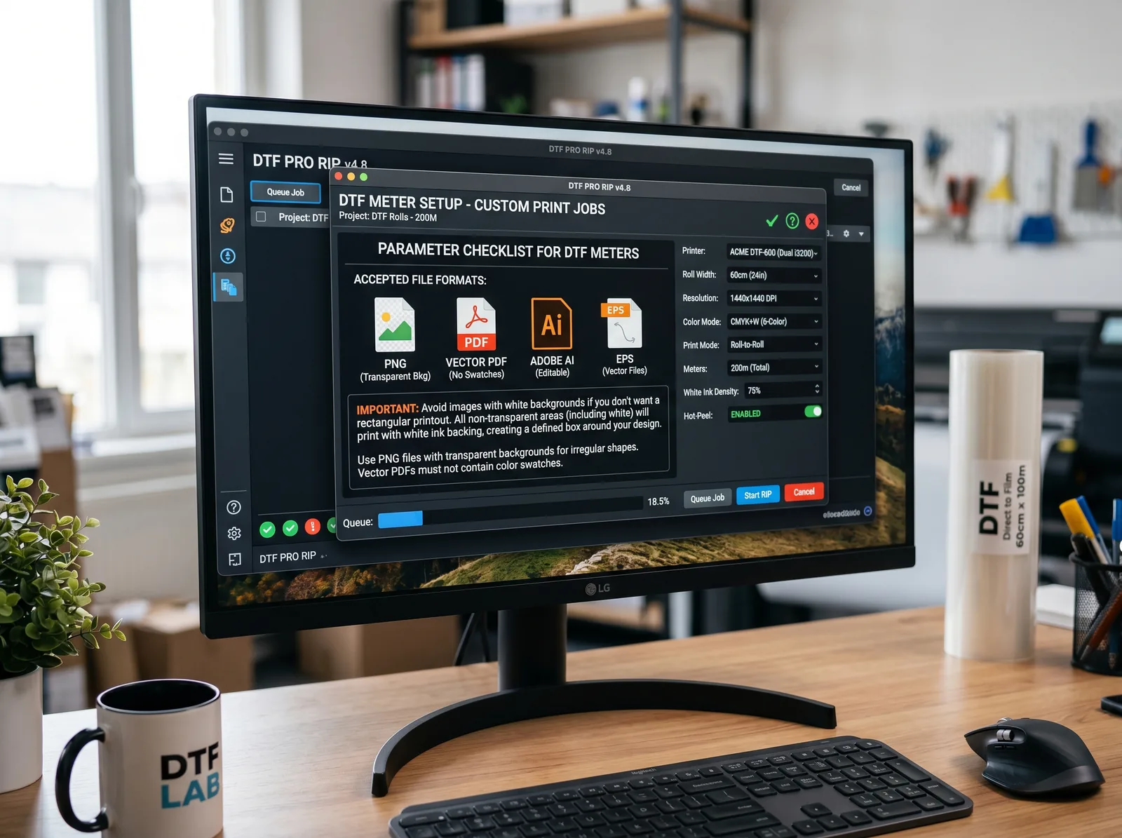 Preparar archivo para impresión DTF UV